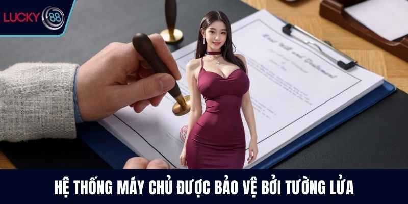 Hệ thống máy chủ được bảo vệ bởi tường lửa
